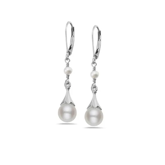 Anatoli Collection Sterling Silver Pearl Drop Earrings
