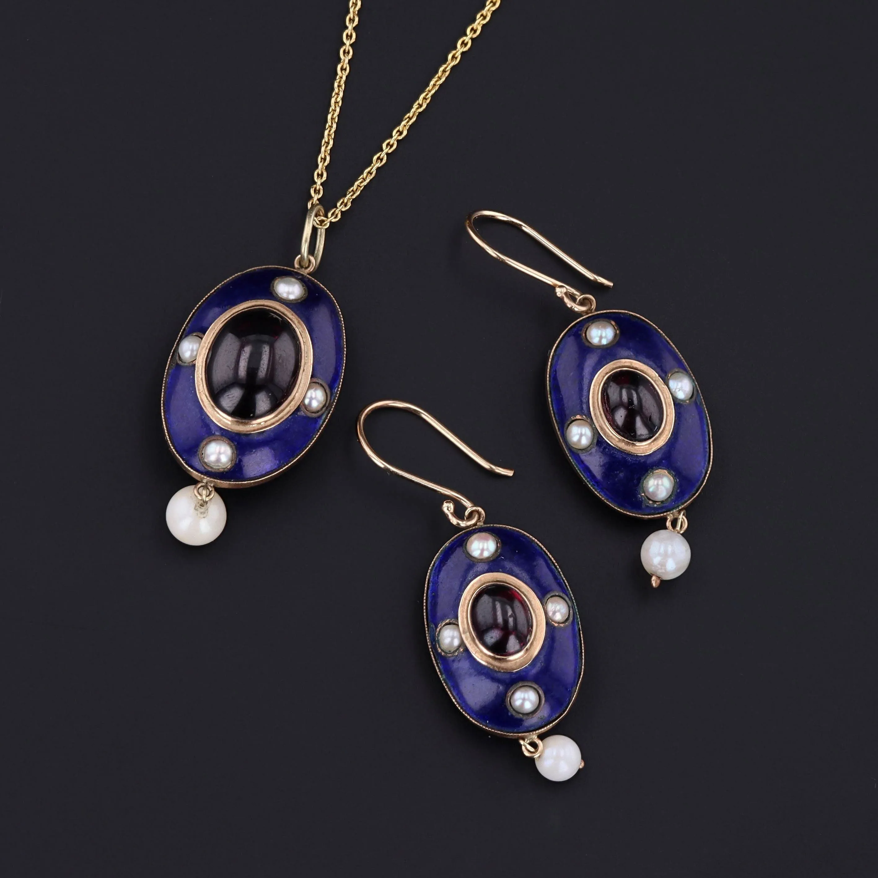 Antique Garnet Earrings | Victorian Earrings
