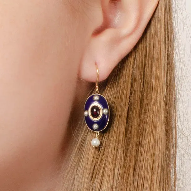 Antique Garnet Earrings | Victorian Earrings