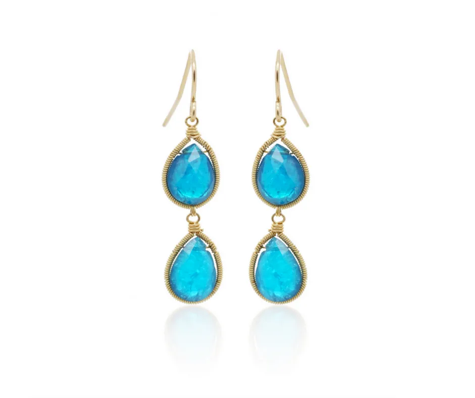 Apatite Double Drop Earrings
