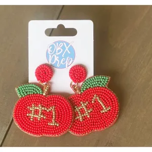 Apple #1 Seed Beaded Drop Earrings