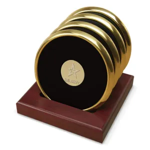 Army Star Gold Tone Coaster Set of 4*