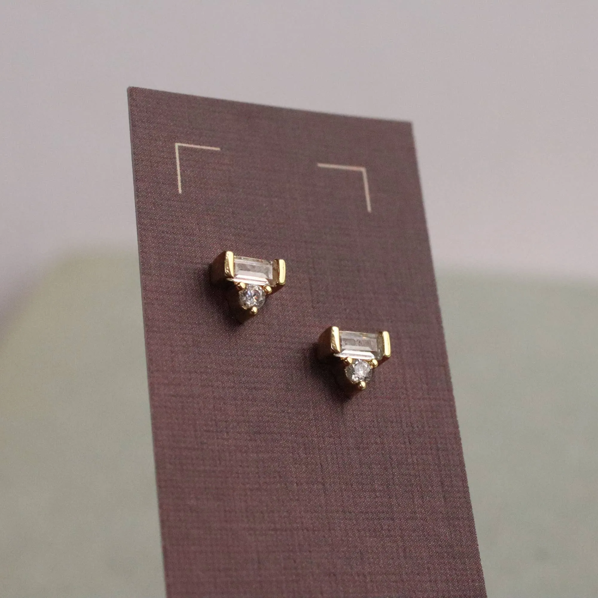 Art Deco Crystal Stud Earrings:   Glass & Cork Cloche