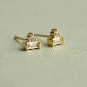 Art Deco Crystal Stud Earrings:   Glass & Cork Cloche