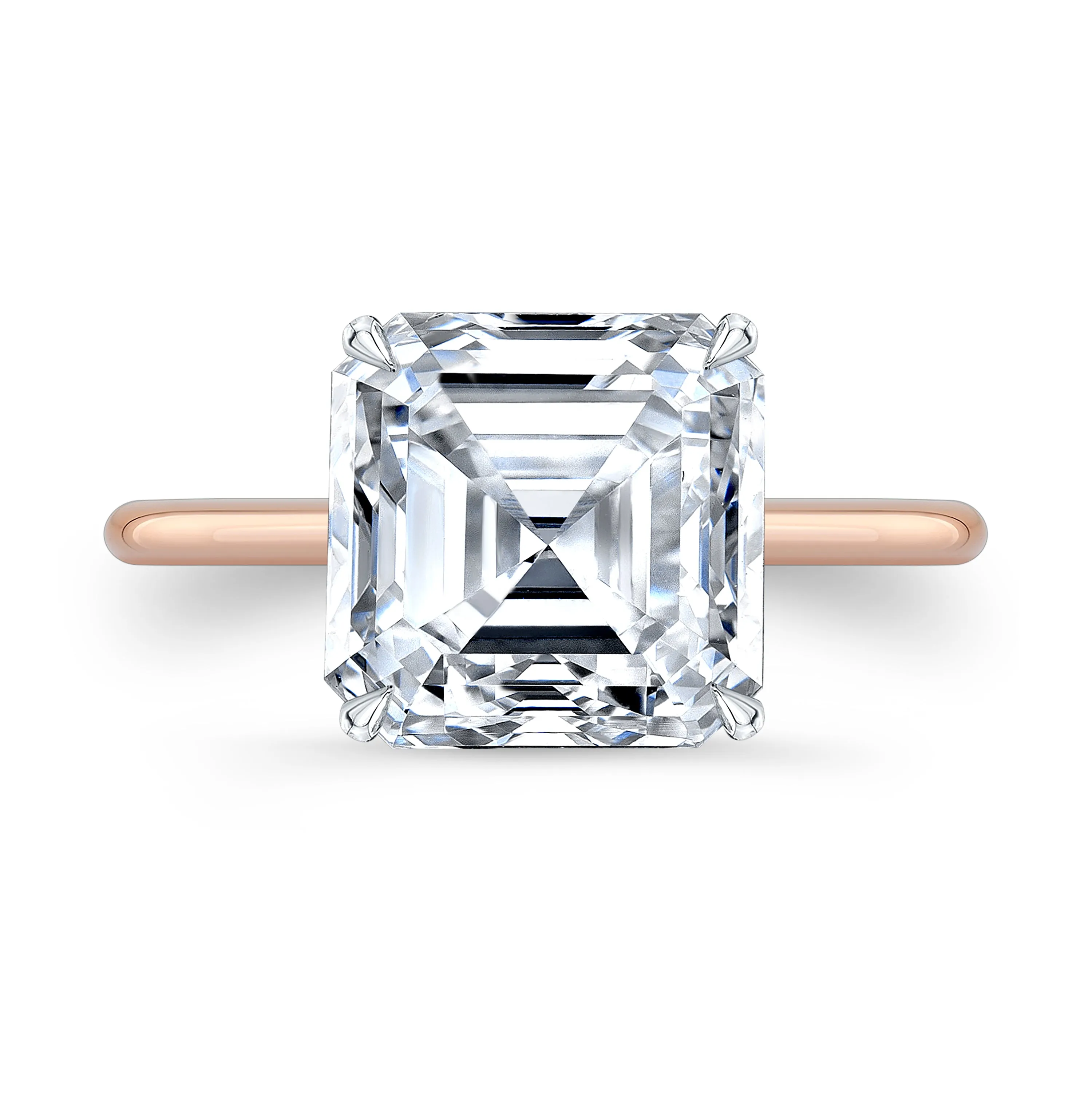 Asscher Cut Engagement Ring Mounting