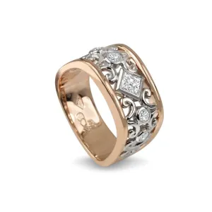 Backes and Strauss Rose Gold and Diamond Mille Ring