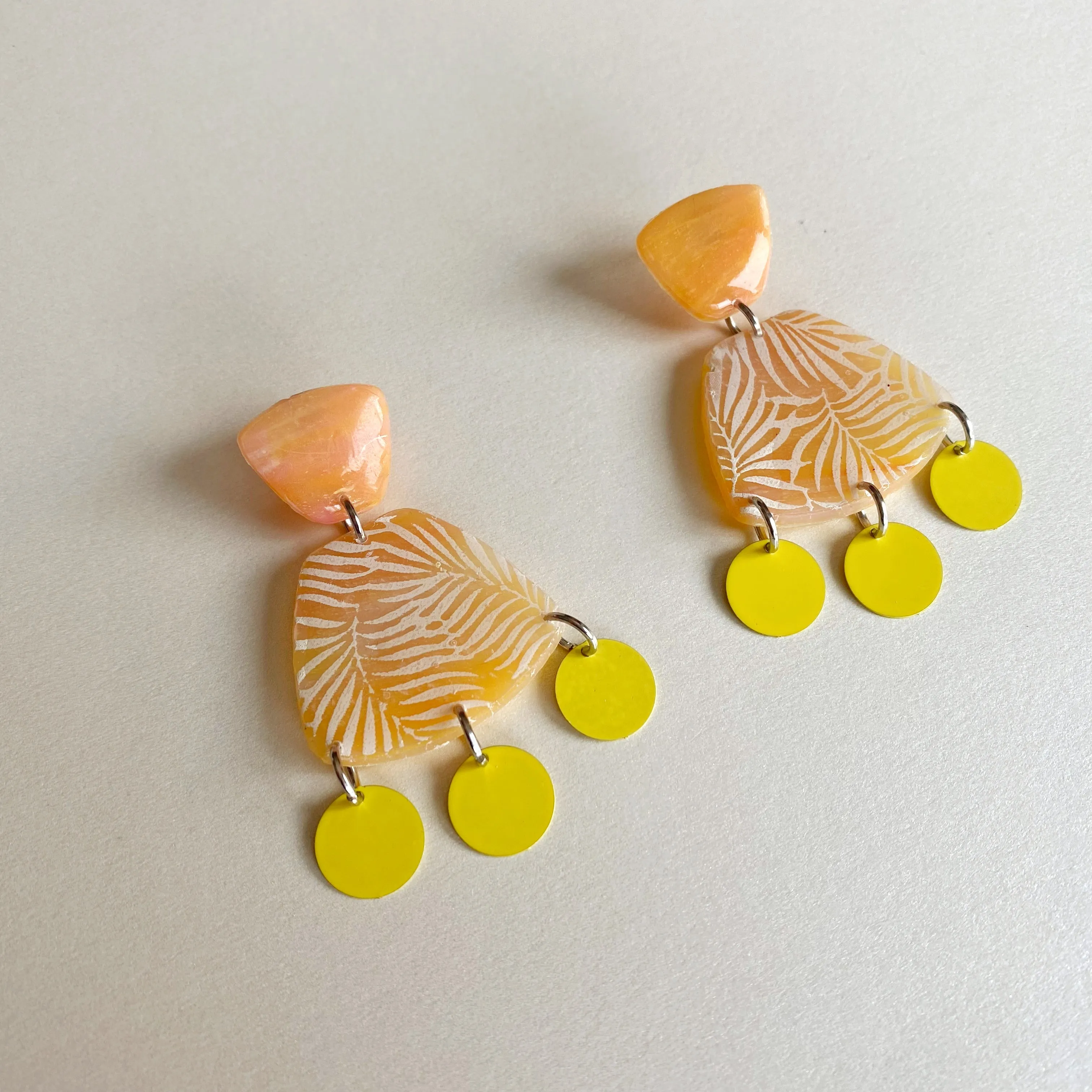 Beachy Palms polymer clay earrings