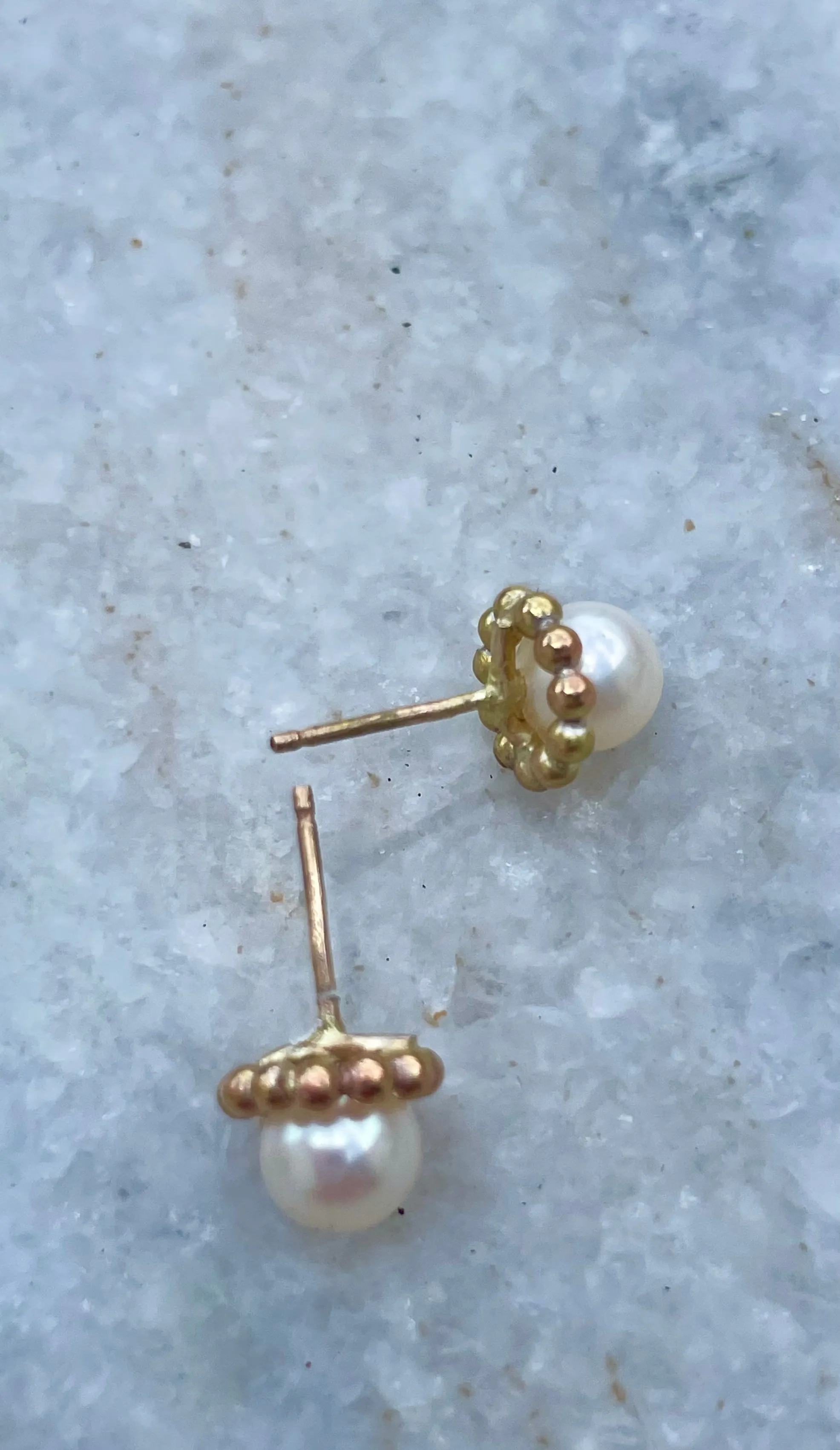 Bead Flower Pearl Earrings