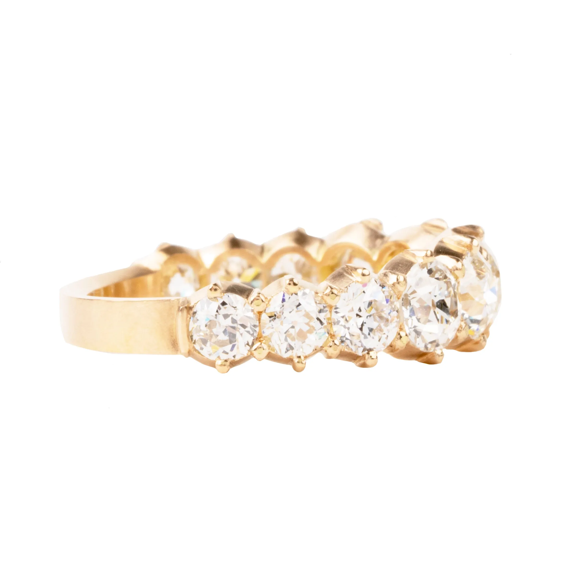 Bell & Bird 18k Gold Half Hoop Band With 2.95ct Old European Cut Diamonds