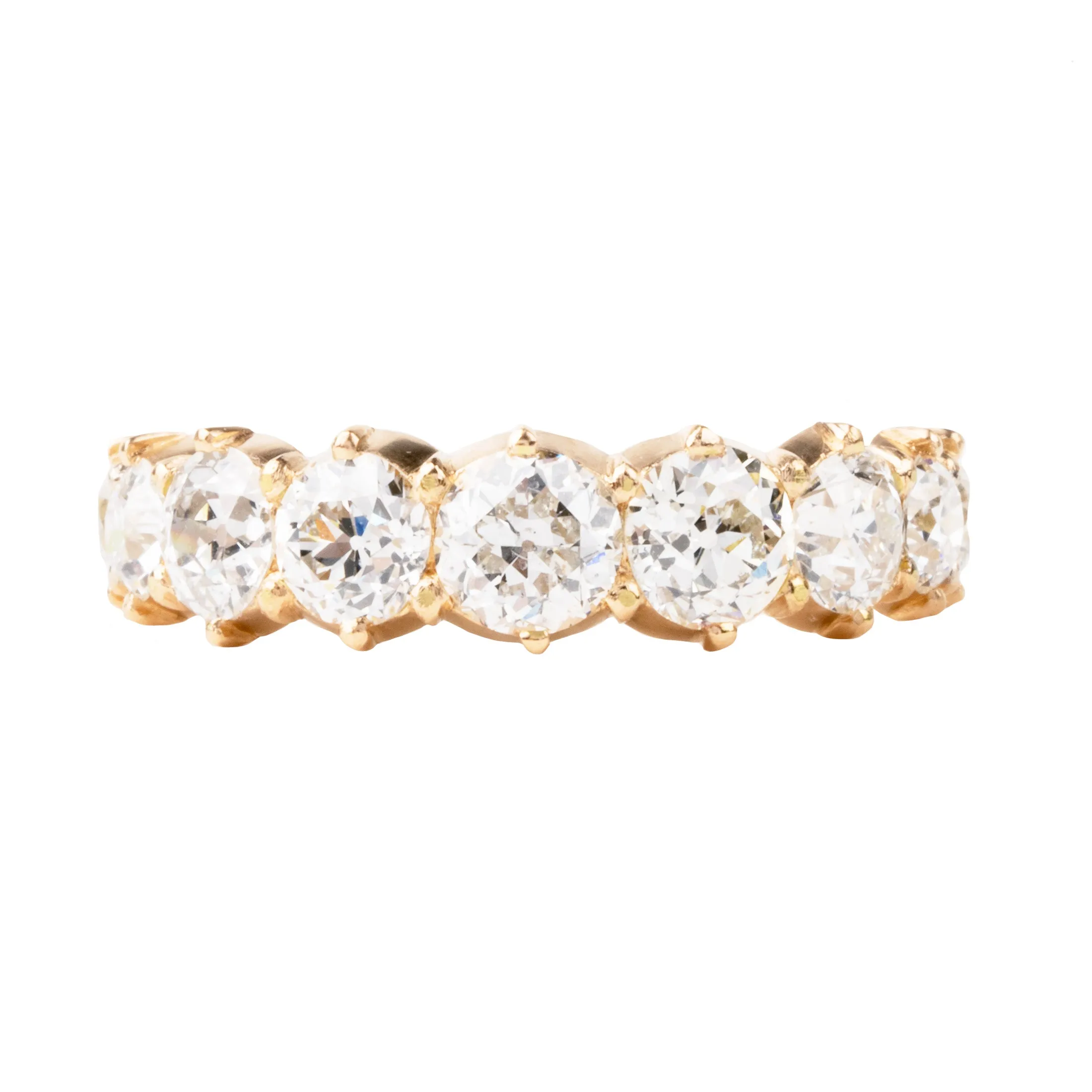 Bell & Bird 18k Gold Half Hoop Band With 2.95ct Old European Cut Diamonds