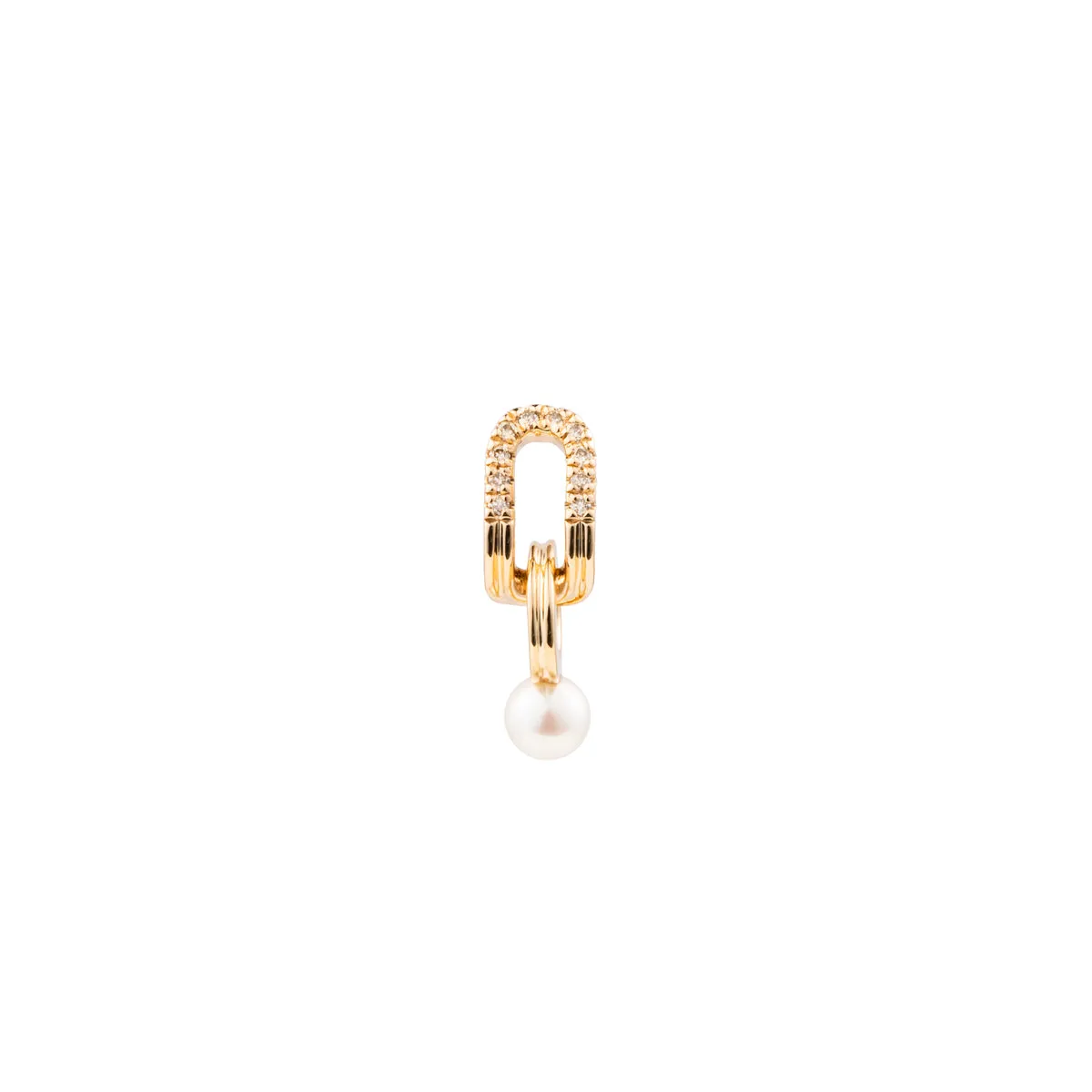 BELUGA Oblong Diamond Pearl Earring