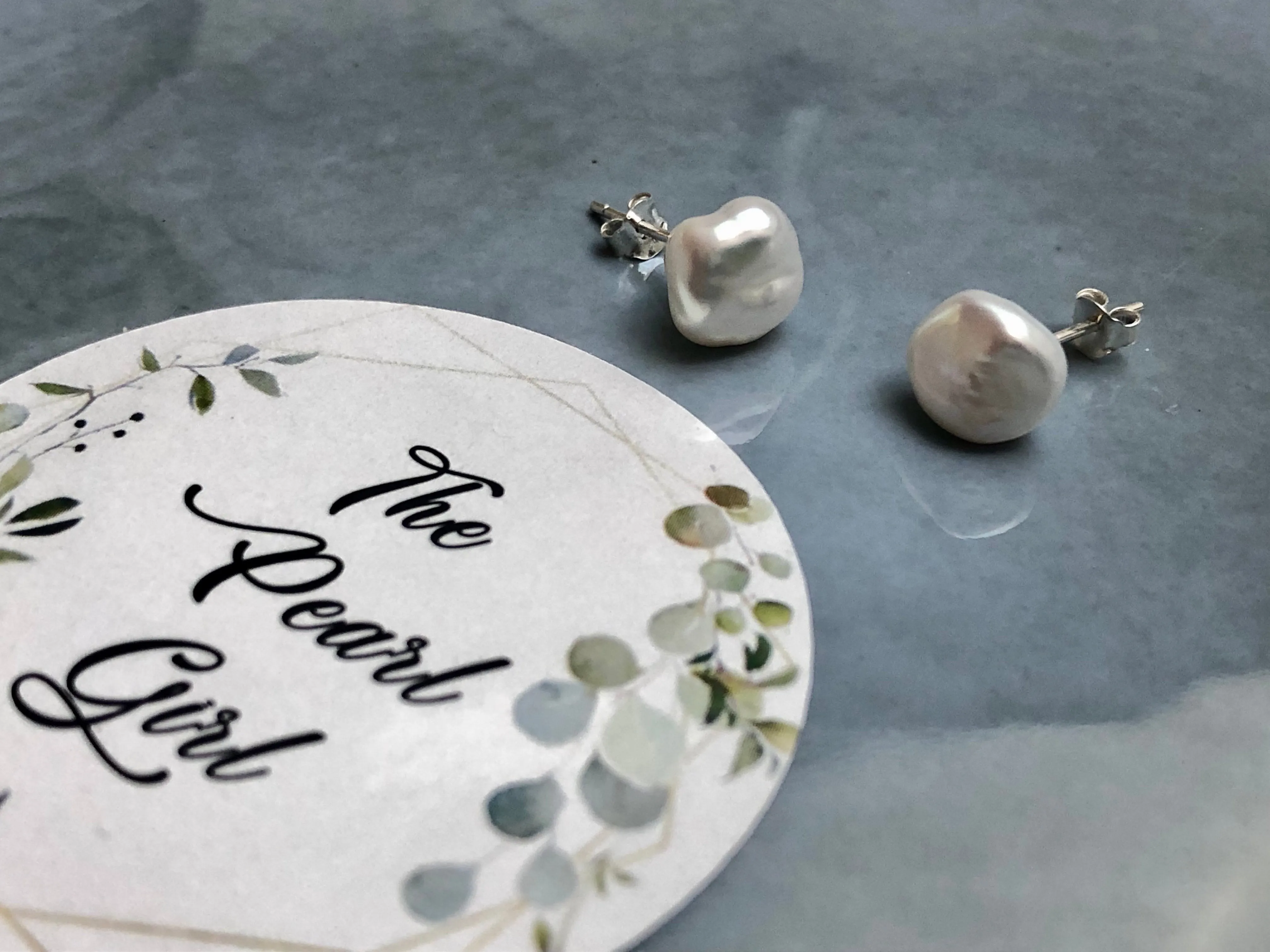 Bespoke White Keshi Studs