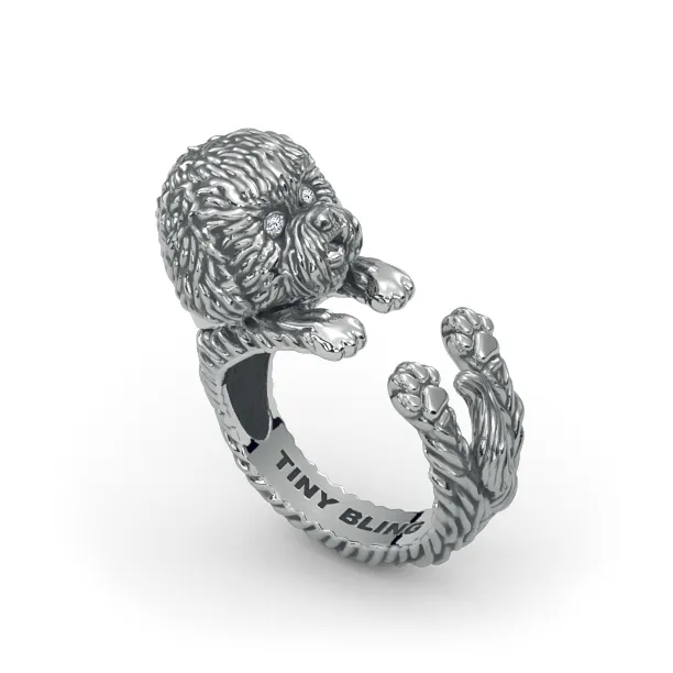 Bichon Diamond Cuddle Wrap Ring
