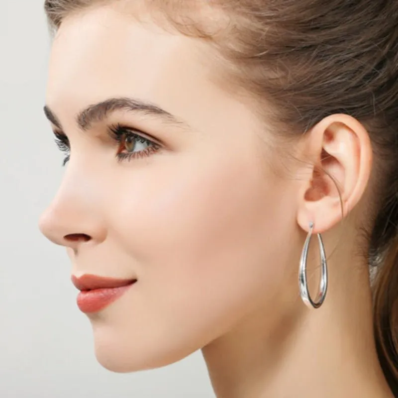Big Circle Hoop Earrings For Women Bridal Anniversary Jewelry