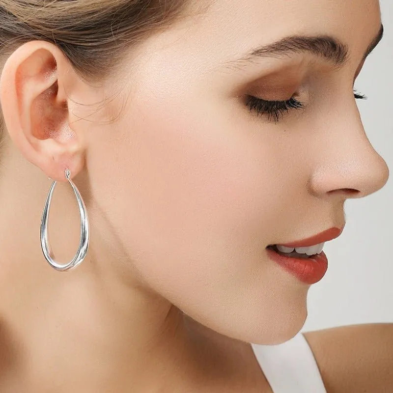 Big Circle Hoop Earrings For Women Bridal Anniversary Jewelry