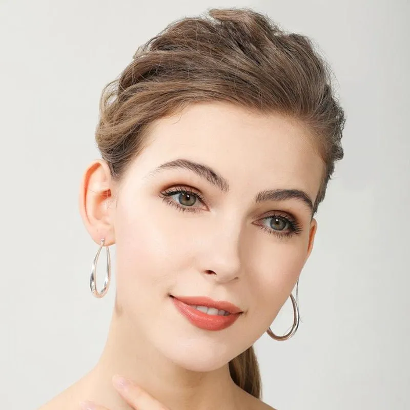 Big Circle Hoop Earrings For Women Bridal Anniversary Jewelry