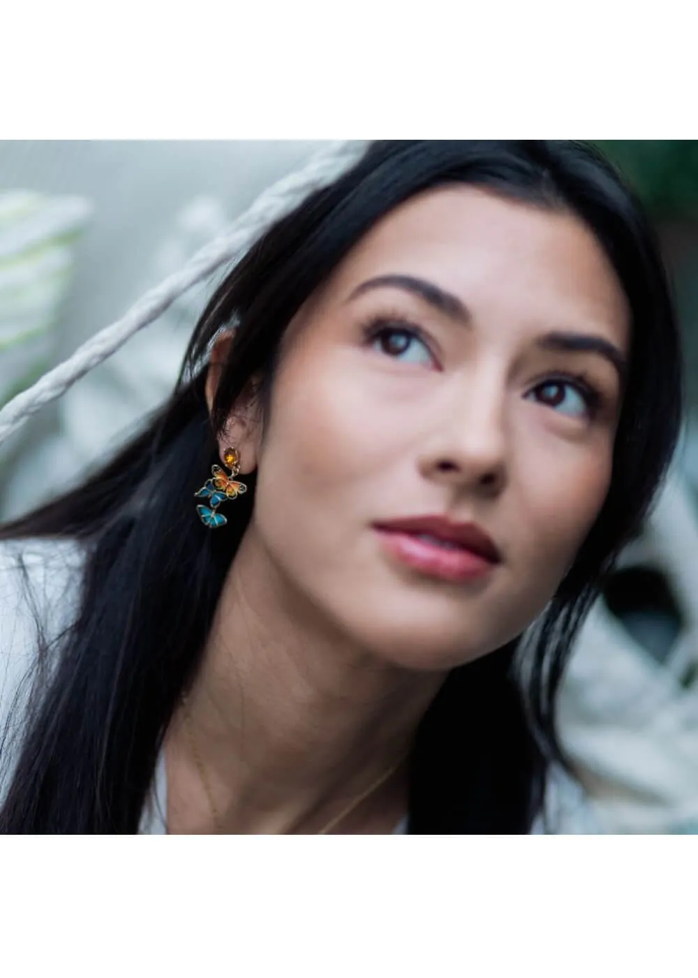 Bill Skinner Butterfly Drop Earrings