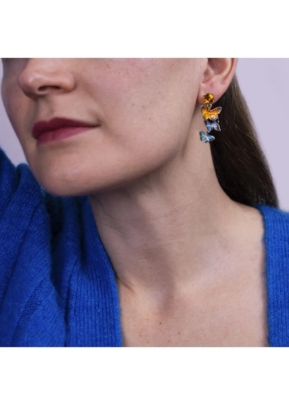 Bill Skinner Butterfly Drop Earrings