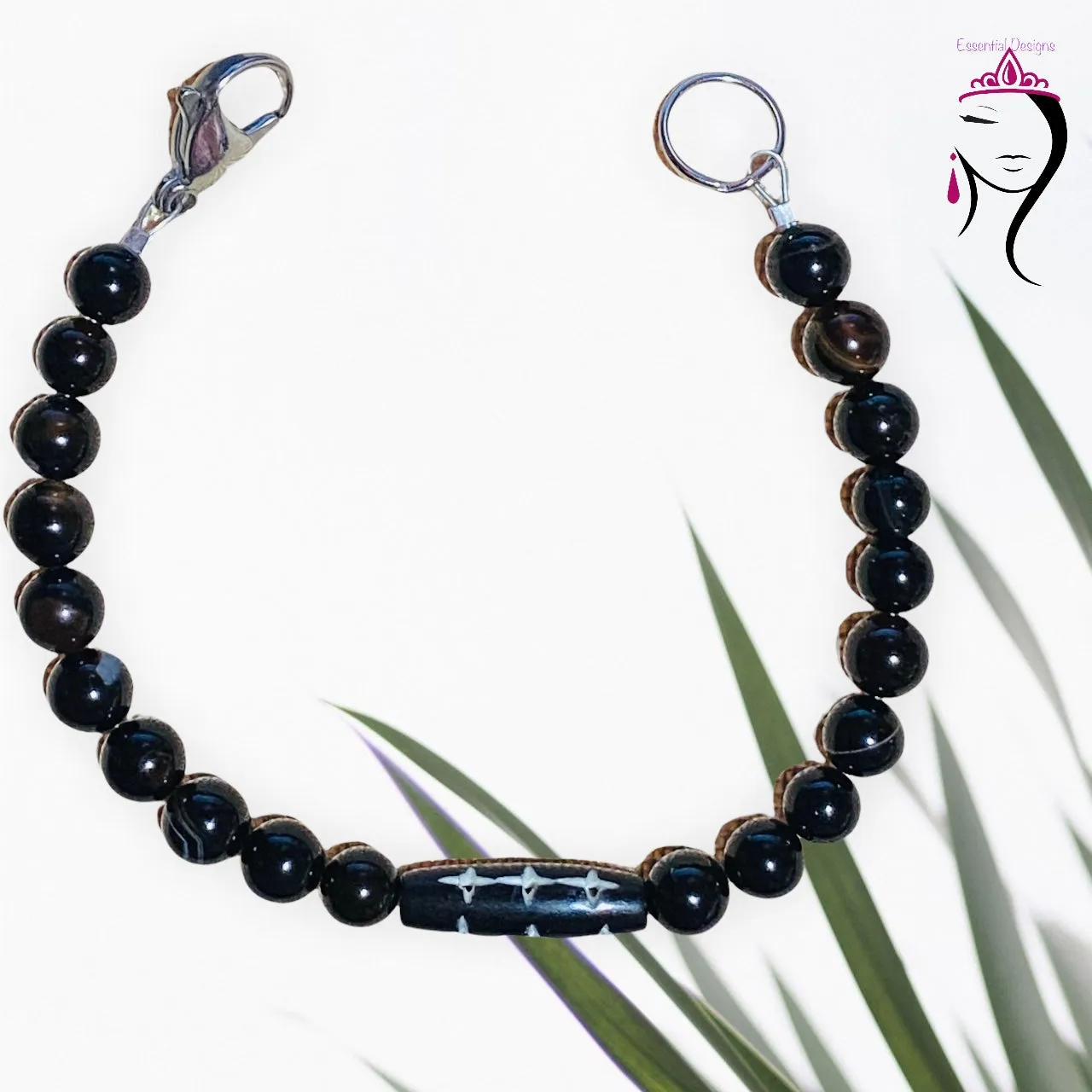 Black Agate Bracelet.  #22013