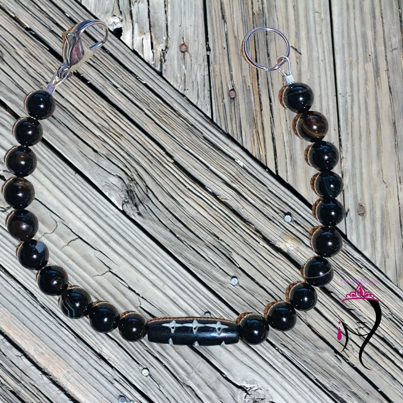 Black Agate Bracelet.  #22013