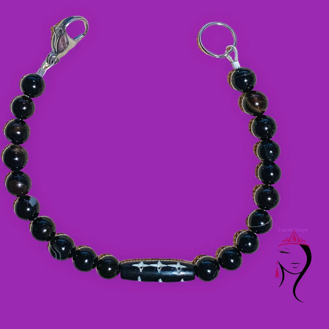 Black Agate Bracelet.  #22013