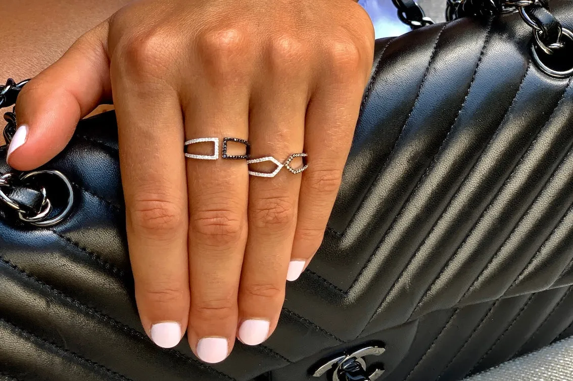 Black and White Diamond Ring