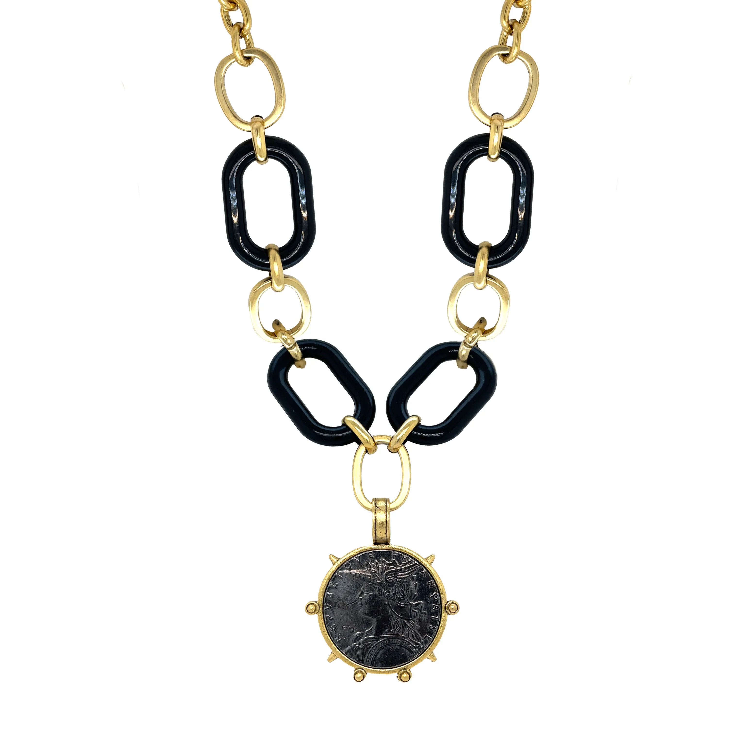 Black Coin Necklace