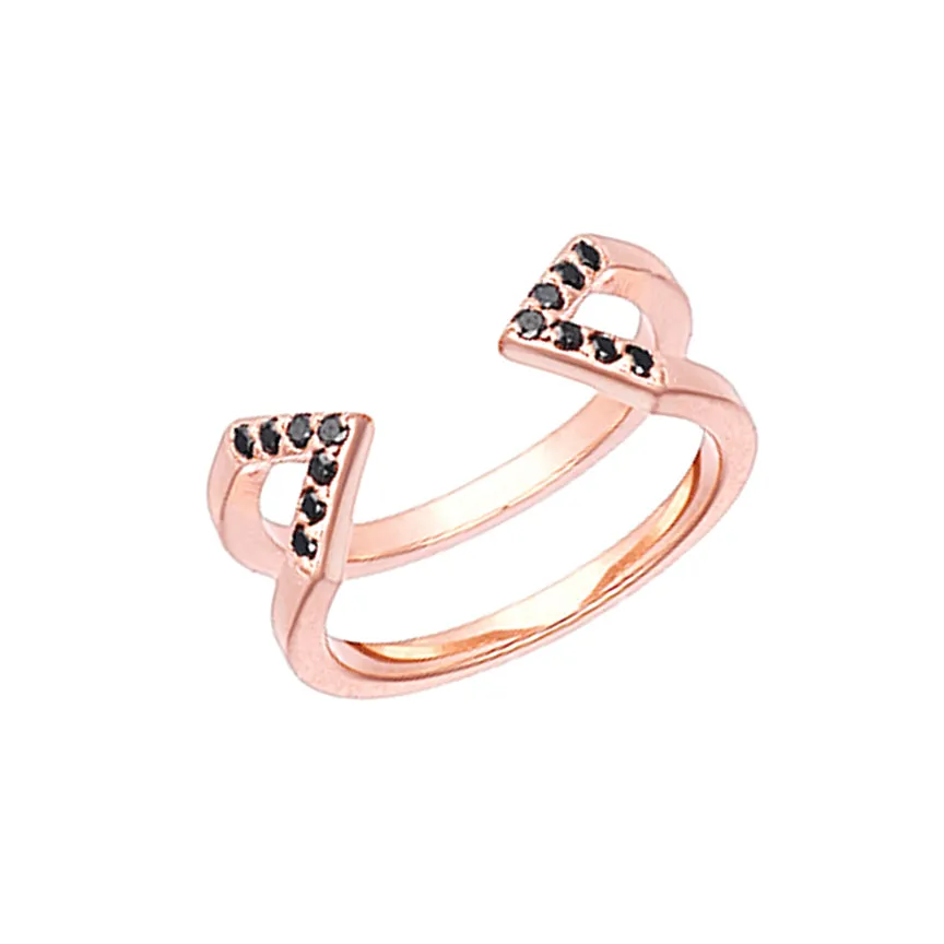 Black Diamond Dagger Ring | Rose Gold