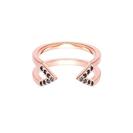 Black Diamond Dagger Ring | Rose Gold