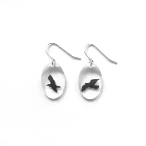 Black Drop Designs - Earrings - Small Oval (Bird)
