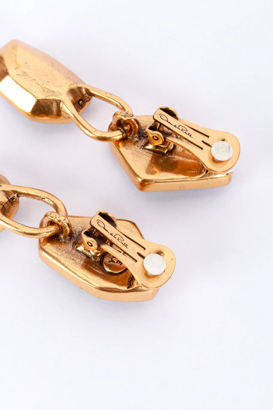 Black Geo Gem Drop Earrings