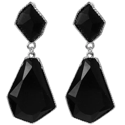Black Geometric Bubble Drop Earrings