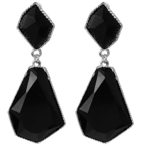 Black Geometric Bubble Drop Earrings