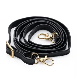 Black Leather Strap (w Silver or Gold Fittings)