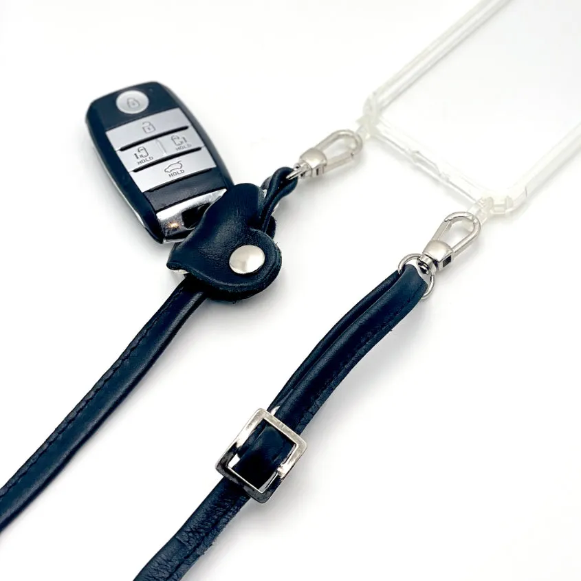 Black Leather Strap (w Silver or Gold Fittings)
