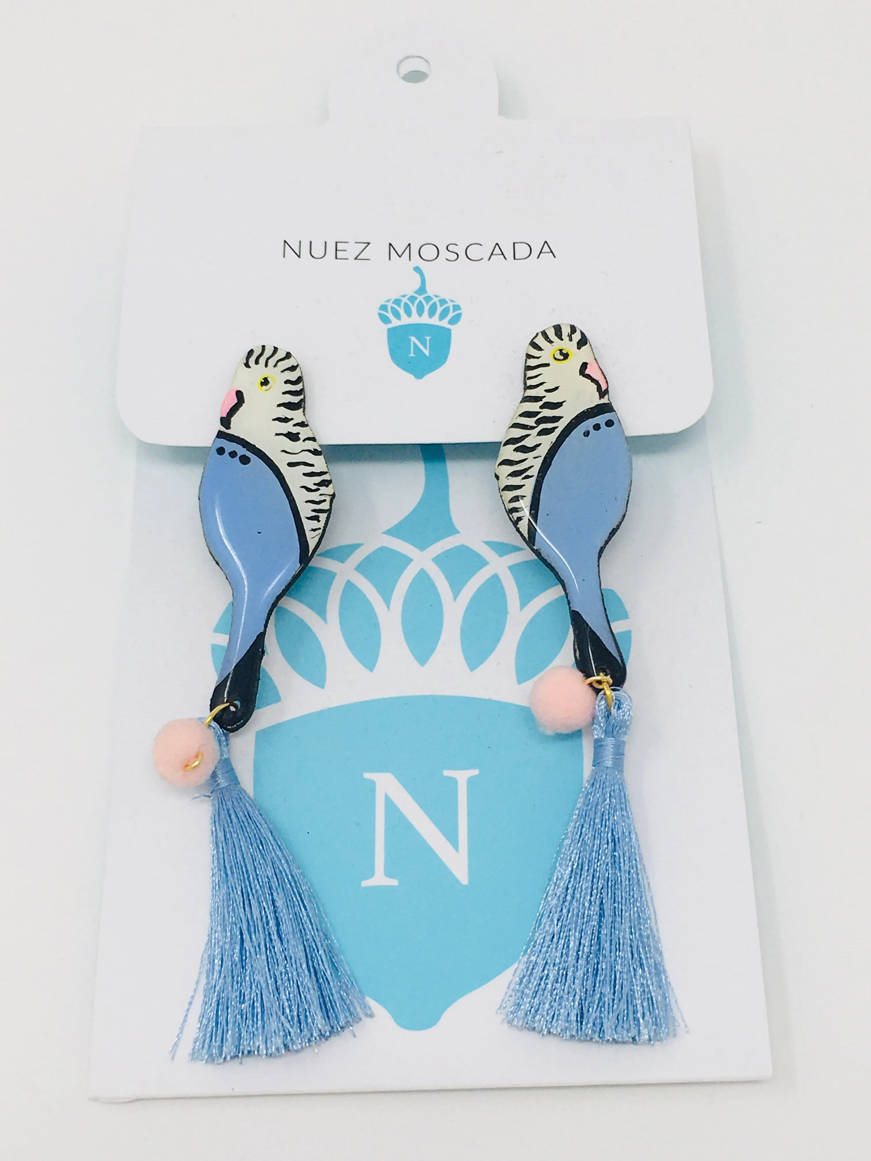 Blue Budgerigar Earrings