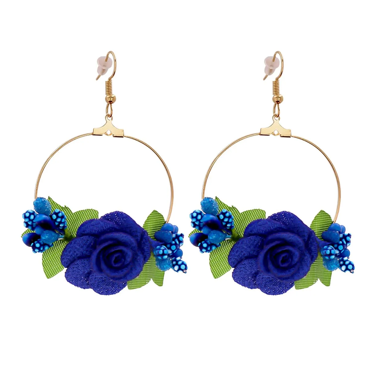 Blue Lace & 18K Gold-Plated Resin Flower Drop Earrings