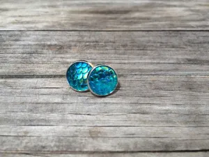 Blue Mermaid Stud Earrings