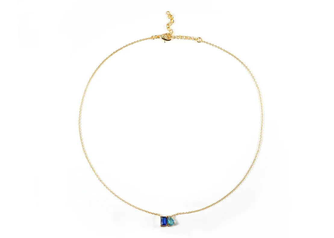 Blue Sapphire and Ocean Topaz Necklace