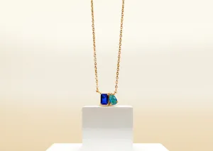 Blue Sapphire and Ocean Topaz Necklace