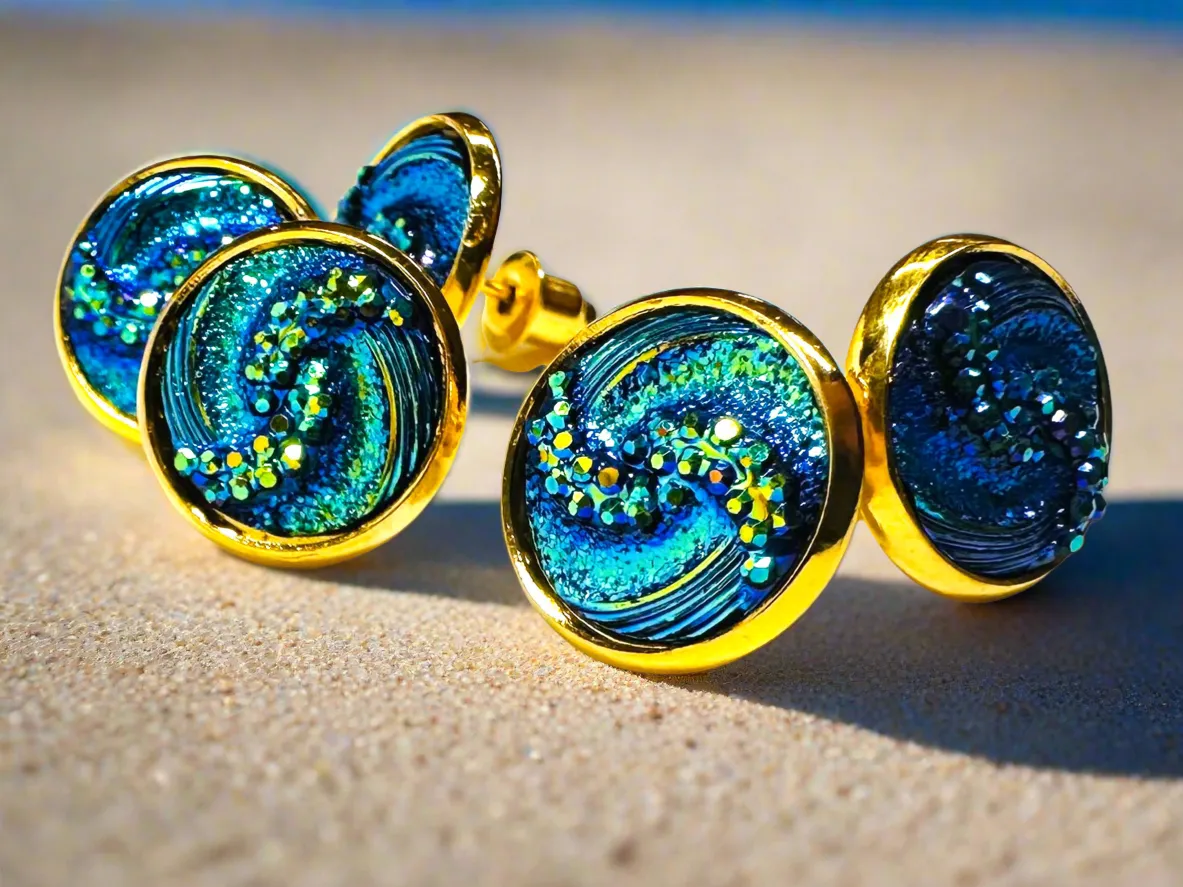 Blue Swirl Earrings
