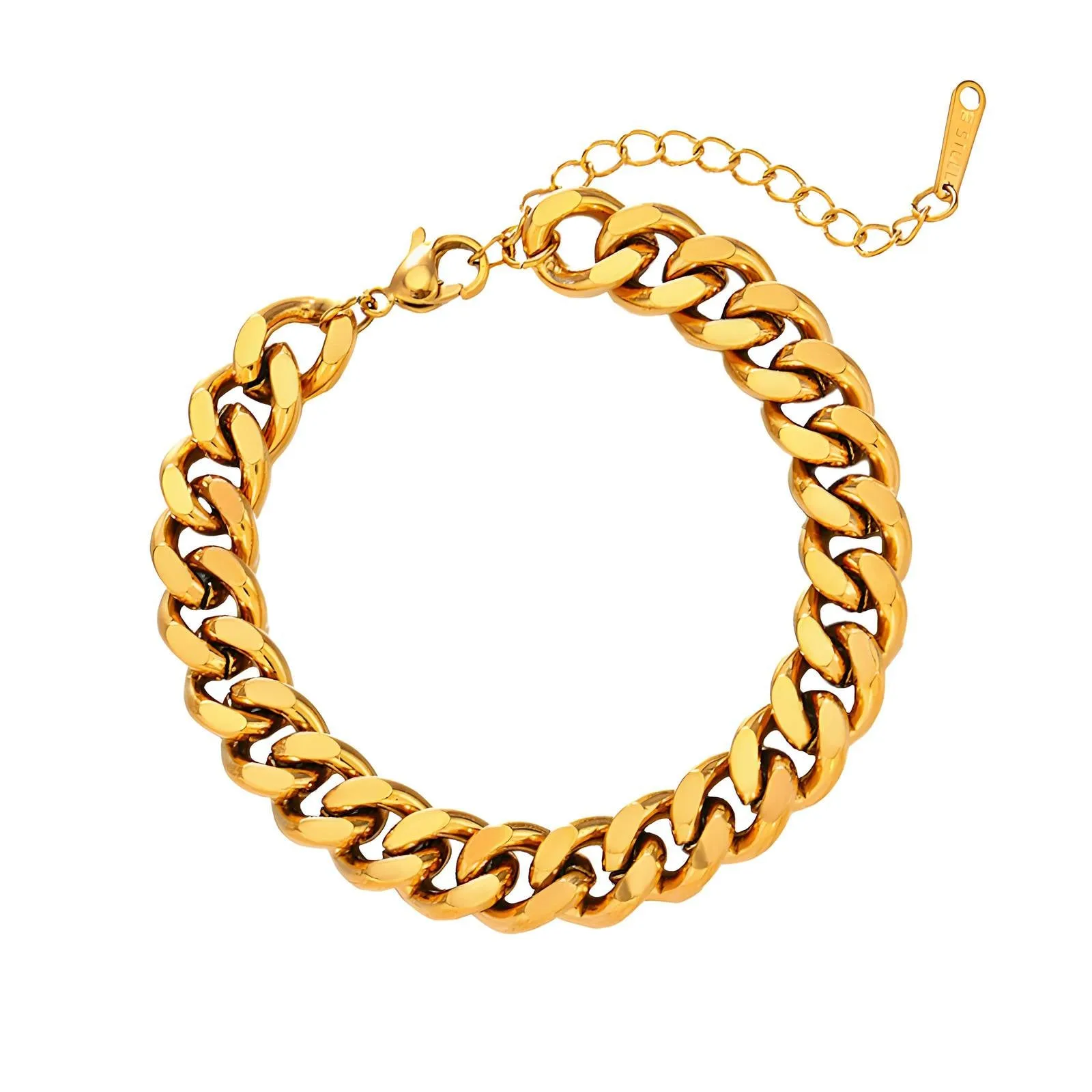 Bold Curb Chain Bracelet – 18K Gold