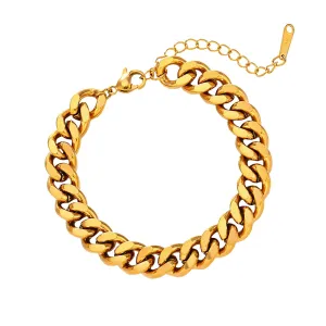 Bold Curb Chain Bracelet – 18K Gold