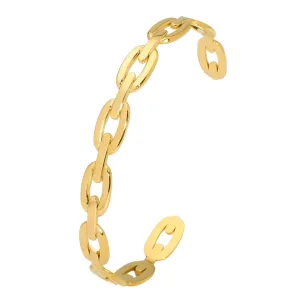 Bold Oval-Link Gold Bracelet – 18K Gold