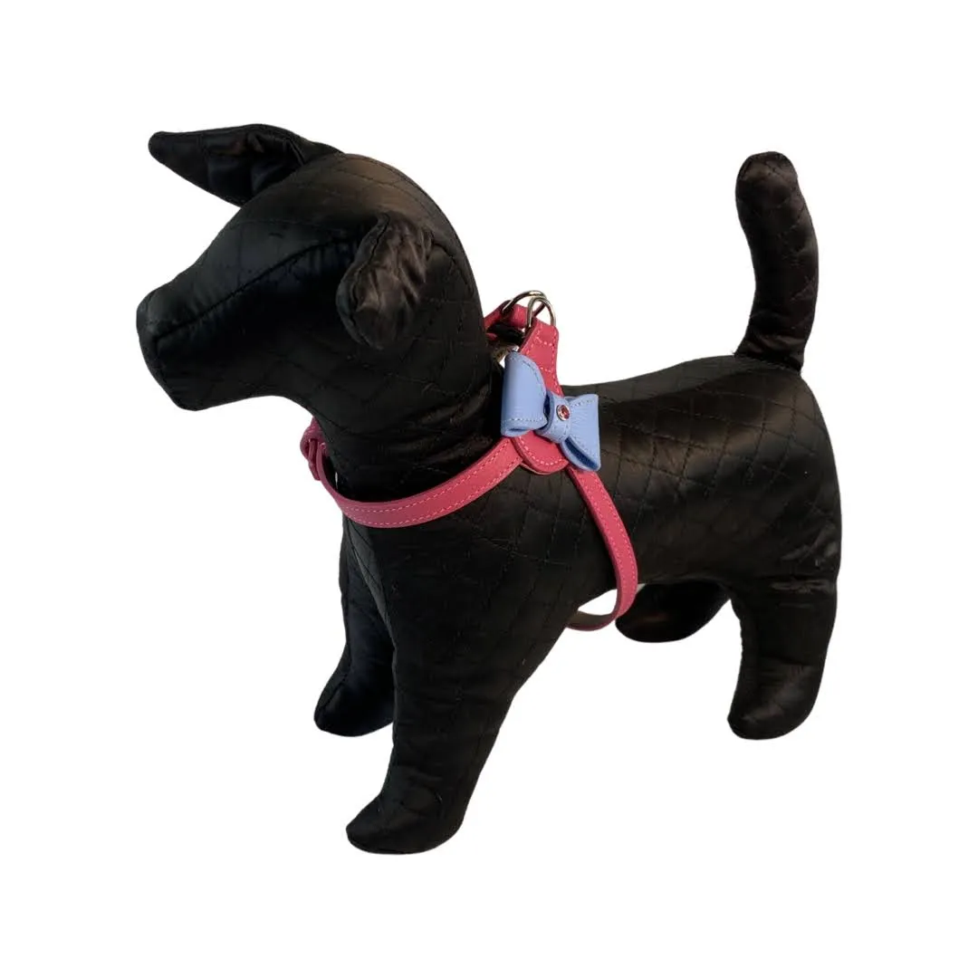 Bow Leather Step-In Dog Harness