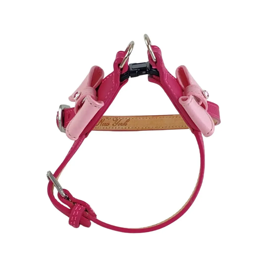 Bow Leather Step-In Dog Harness