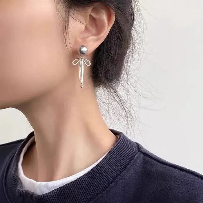 Bow Pendant Pearl Jewelry and Pendant Pearl Earrings Collection