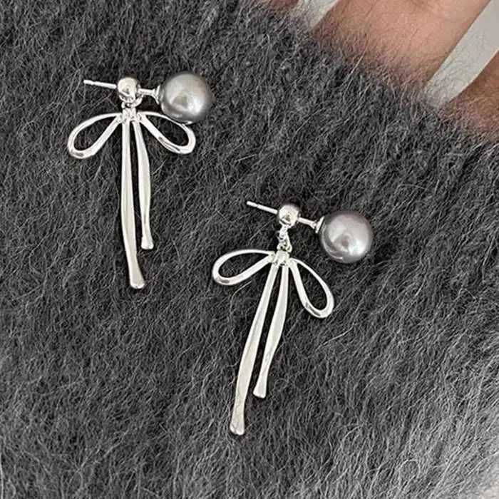 Bow Pendant Pearl Jewelry and Pendant Pearl Earrings Collection
