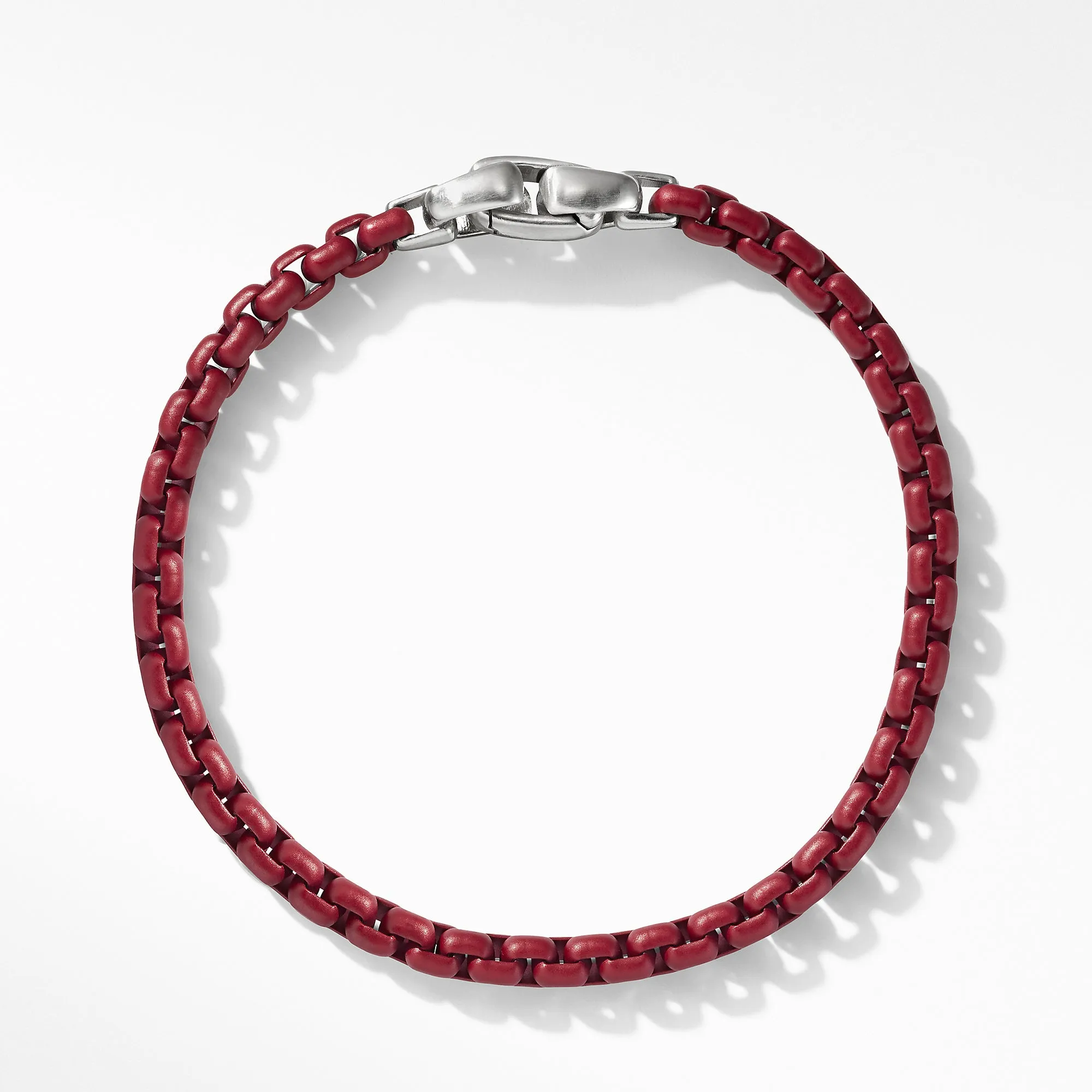 Box Chain Bracelet in Burgundy