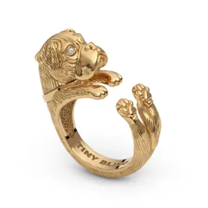 Boxer Breed Diamond Cuddle Wrap Ring